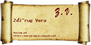 Zárug Vera névjegykártya